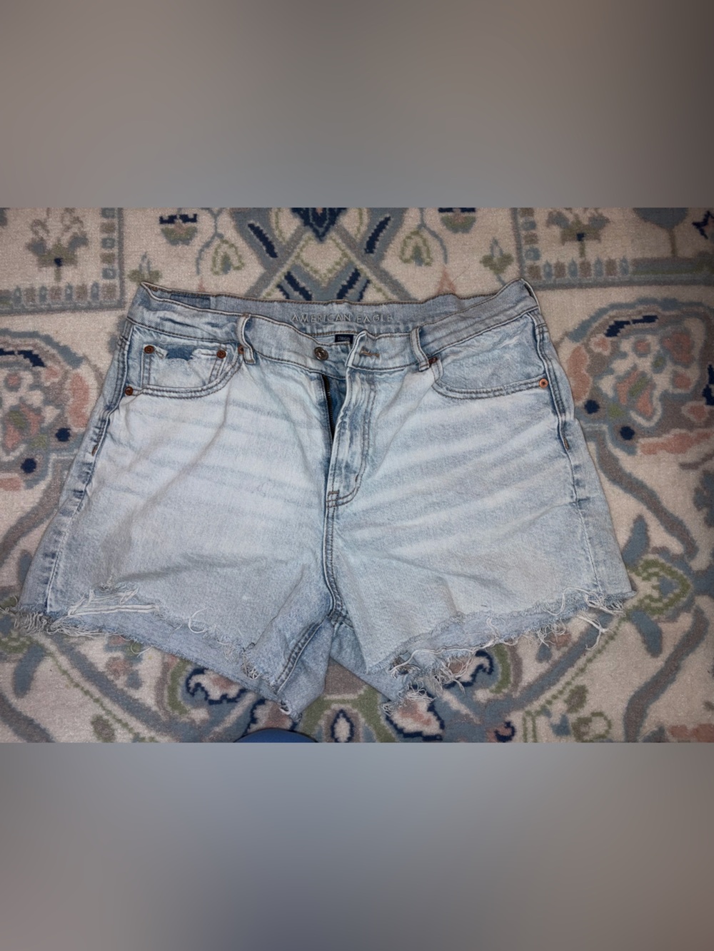 American Eagle Outfitters Light Blue Distressed Denim Shorts
